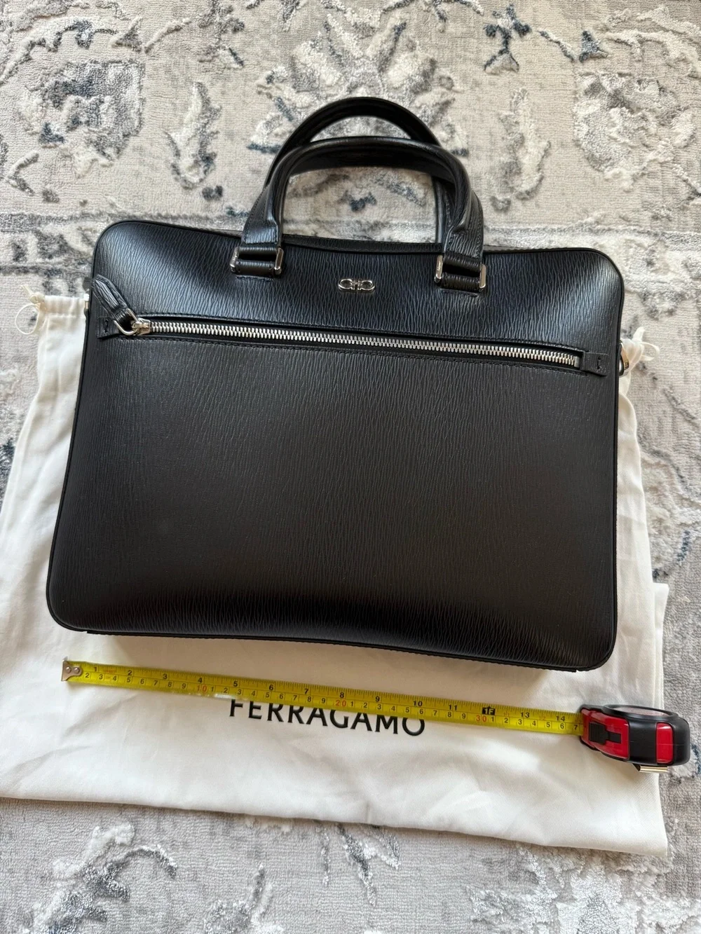 FERRAGAMO Revival Double Gancio Leather Briefcase